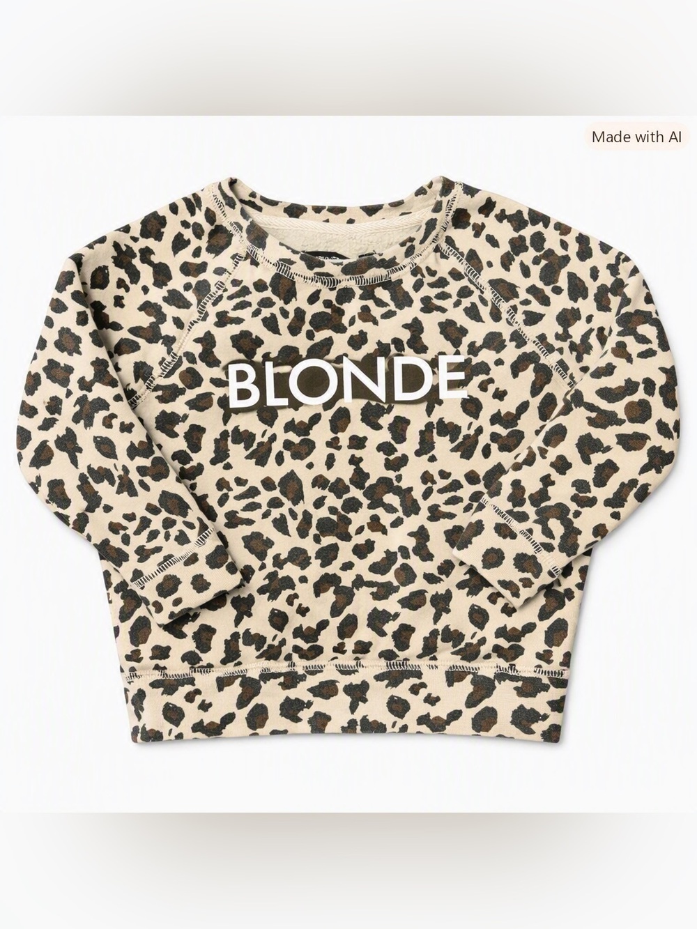 Brunette The Label Little Babes Leopard Crewneck Sweatshirt 2/3T Toddler